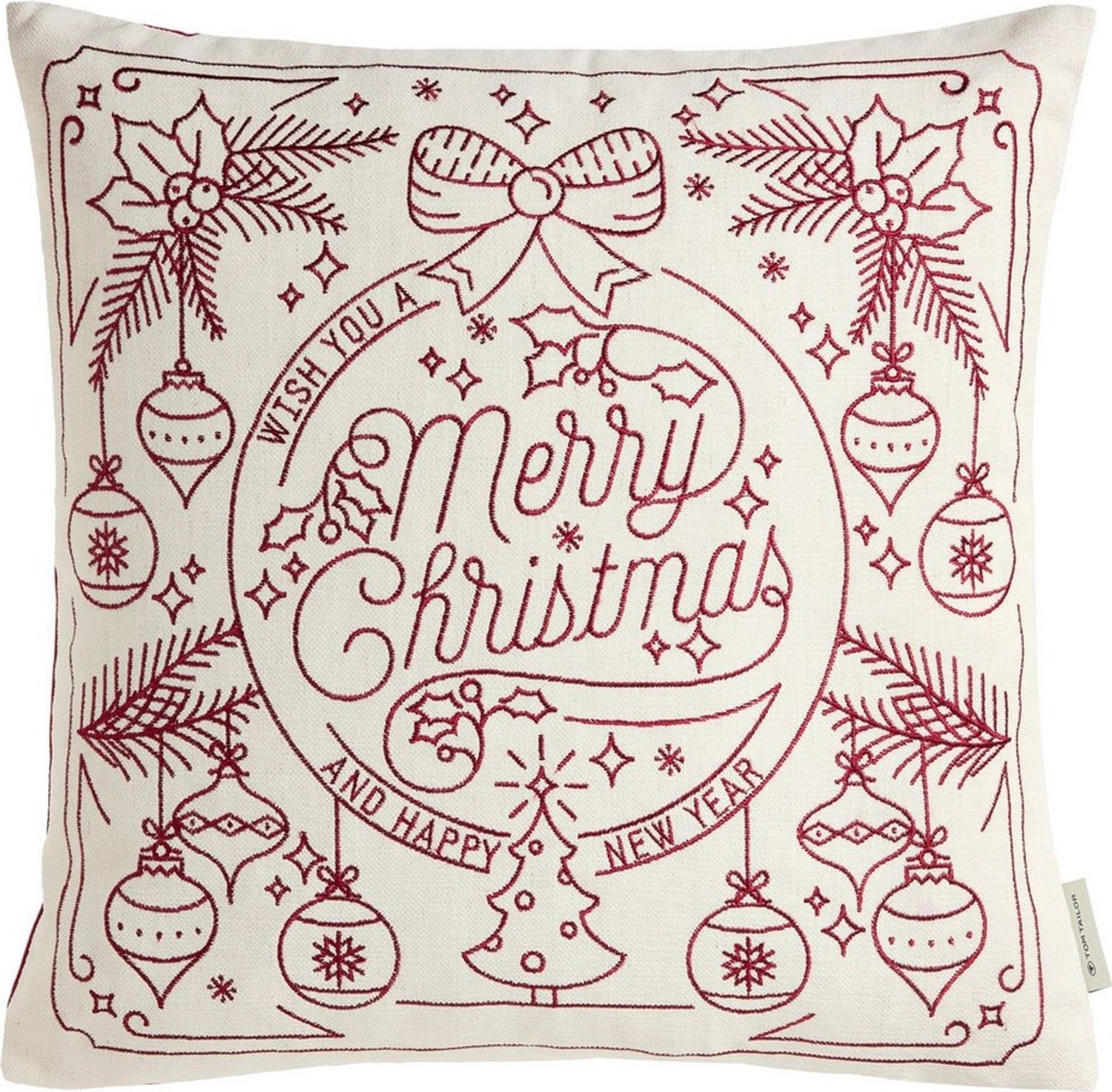 TOM TAILOR HOME Dekokissen Christmas, bestickt