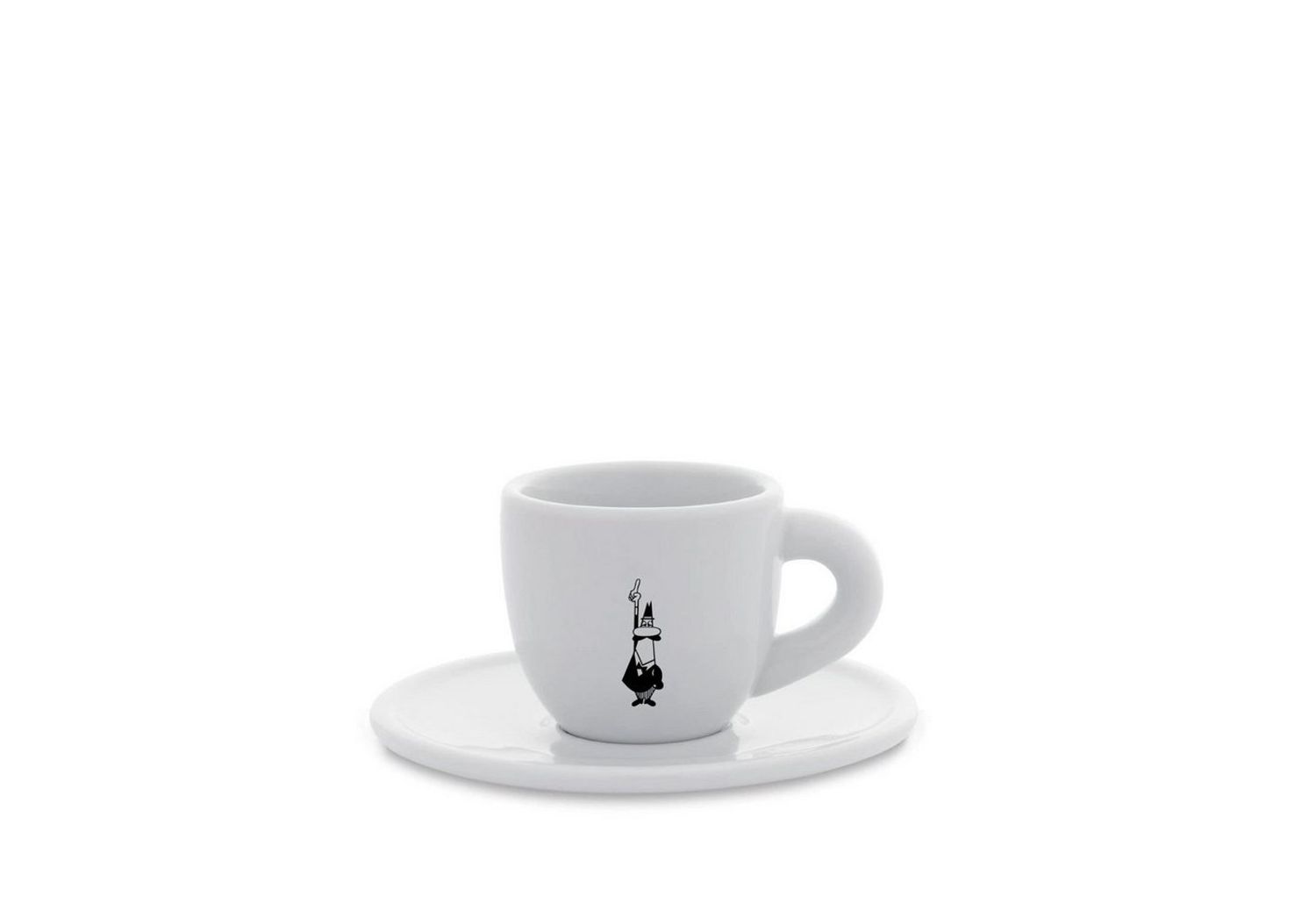 Bialetti Mokatasse Istituzionale, mit Untertasse, Moka Tasse, Espressotasse, Porzellan, 80 ml
