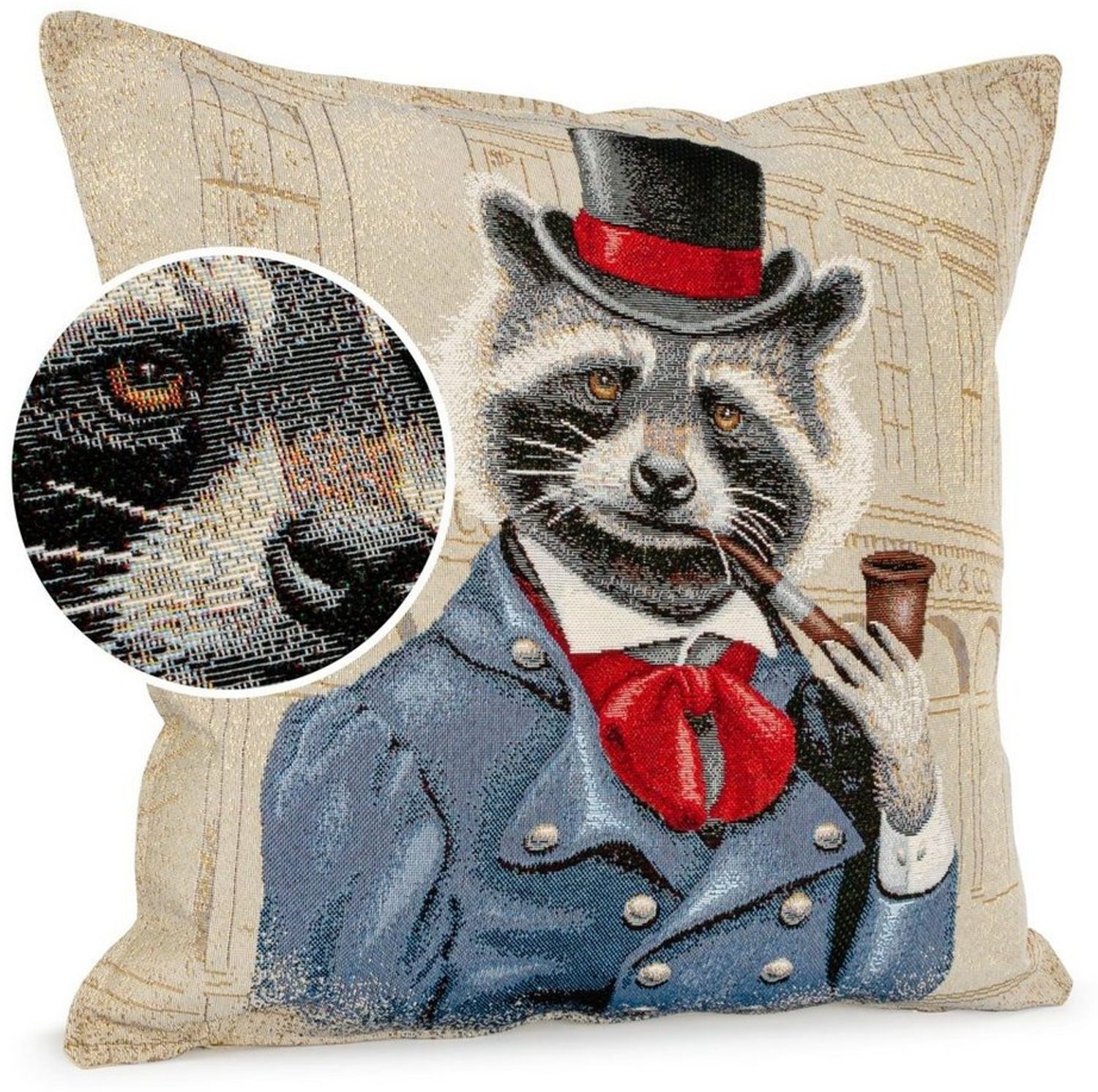 ANRO Dekokissen Kissenhülle MIT oder OHNE Füllung Kissenbezug Zierkissen, Kissenüberzug ohne Füllung Gobelin 45x45cm Dachs bunt