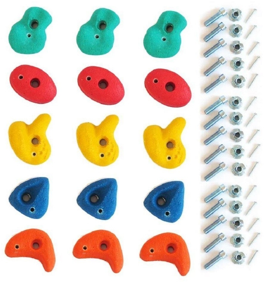 Gartenpirat Klettergriff 15 Stk. Klettersteine für Kinder klein Kletterwand Spielturm Outdoor