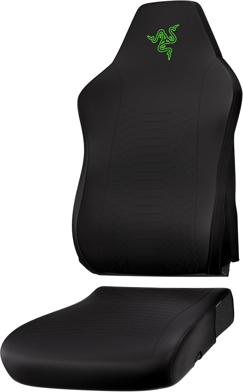 Razer Gaming Chair Sleeves - Designt Iskur V2 X - robust und komplett waschbar - Schutz vor Schmutz und Flecken (2-teilige Design Bezüge für Rückenlehne & Sitzfläche) Schwarz