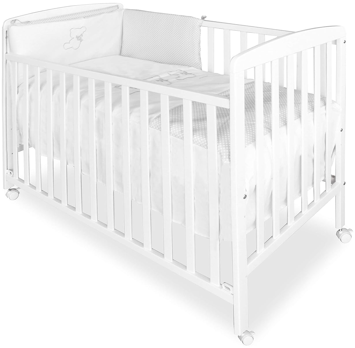 asalvo 12371 - Wiege aus Holz, 120x60 cm, weiß