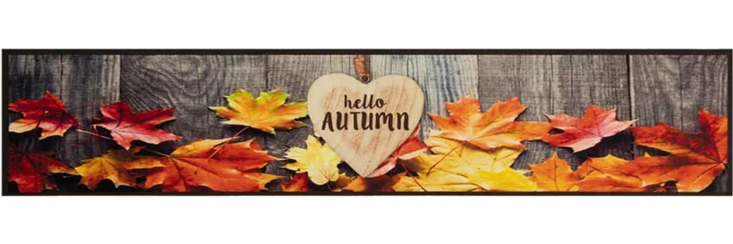 vidaXL Küchenteppich Waschbar Herbst 60x300 cm Samt 4005628