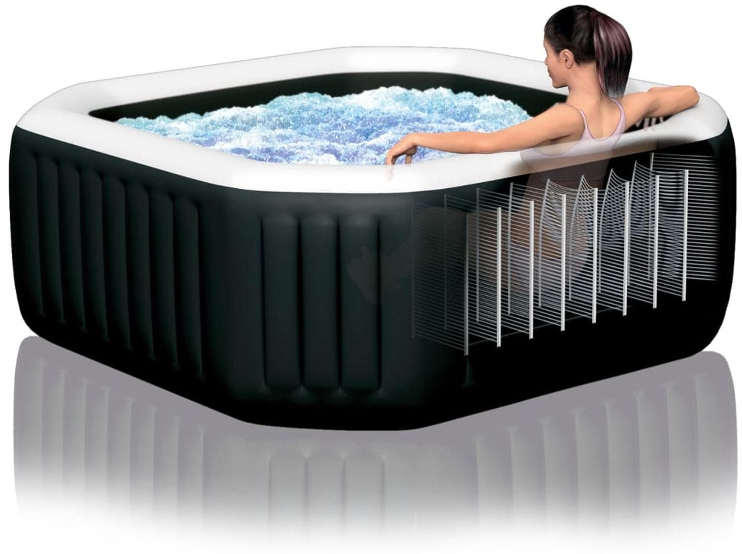 Intex Pure Spa Octagon Bubble Jet mit Salzwassersystem Ø201x71 cm Außenwhirlpools