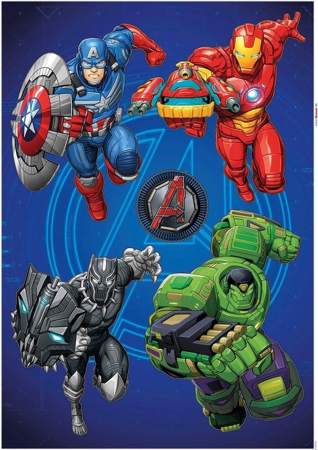 Komar Wandtattoo Avengers Mech Strike - Größe 50 x 70 cm (5 St), selbstklebend, Wandsticker, Kinderzimmer
