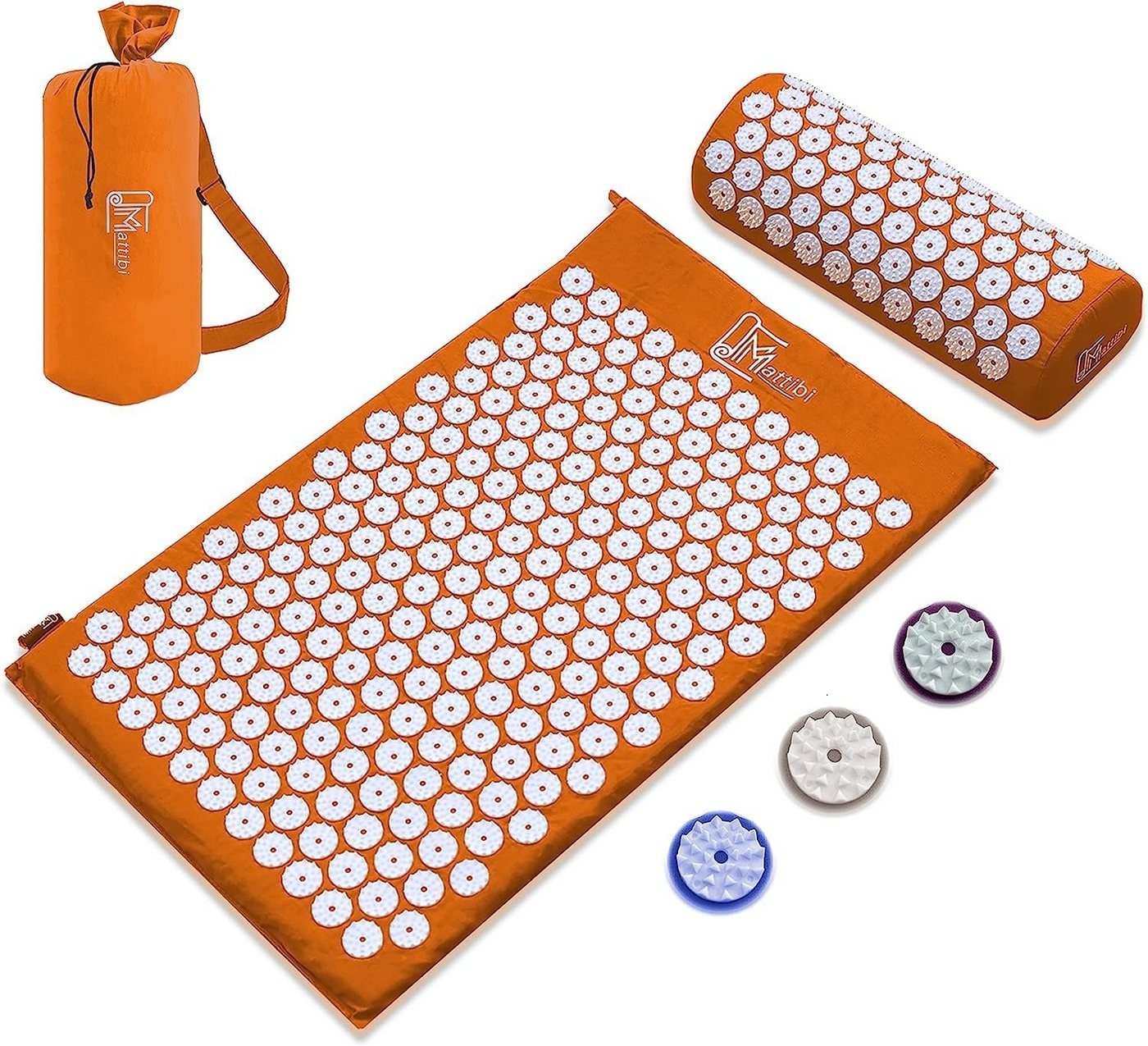Montegoni Akupressurmatte mit Kissen für Massage & Schmerzlinderung, Shakti Matte Original (mit Praktische Tragetasche, Akupressur Set für Entspannung, Stimulation und Meditation), Stimulierende Spitzen, Entspannung, Schmerzlinderung