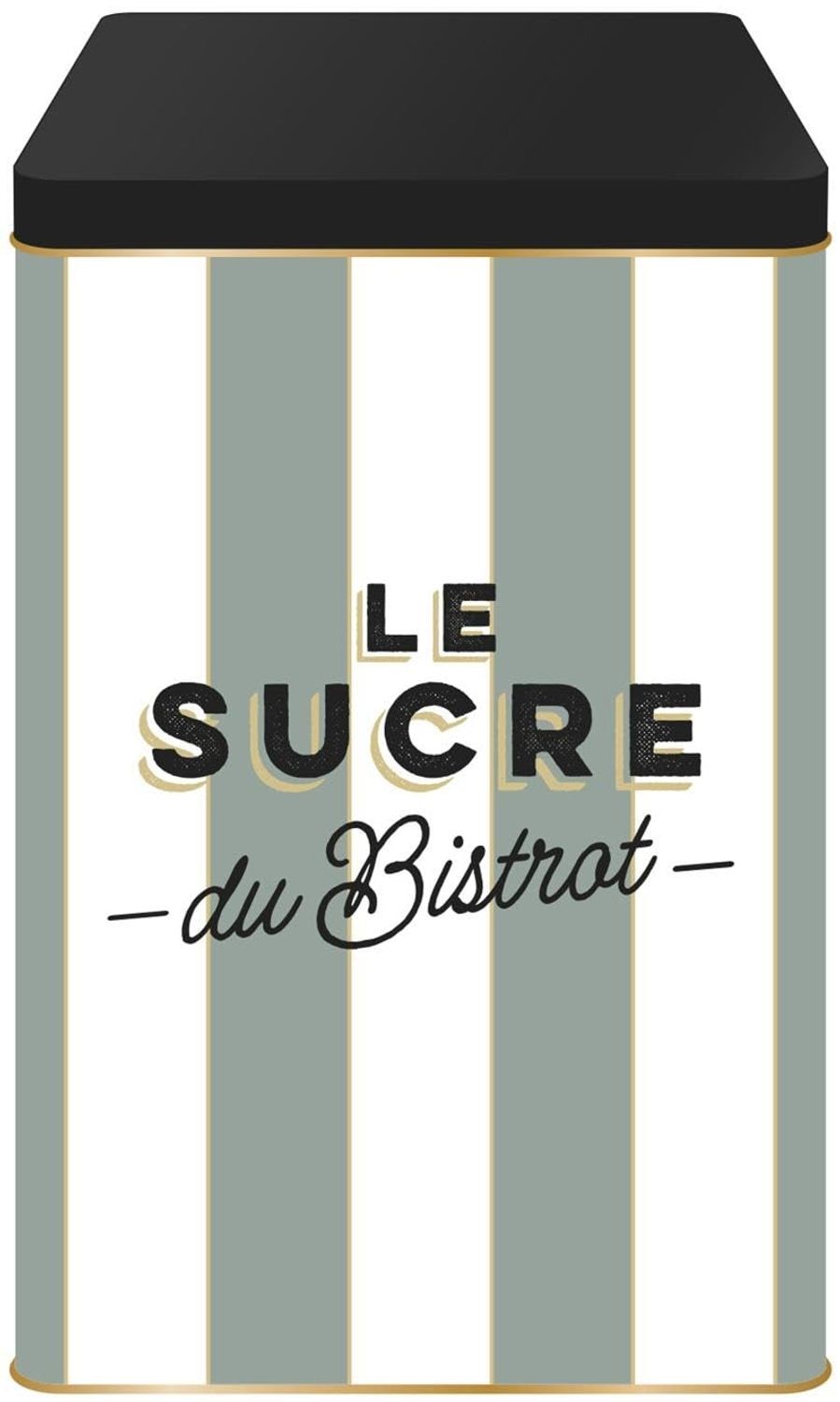 COOK CONCEPT, BT6824, Elegante Bistro-Zuckerdose aus Metall, raffiniertes Design, luftdicht für optimale Konservierung, praktische Aufbewahrung, 10,8 x 18,4 x 10,8 cm, schwarz, grün, beige