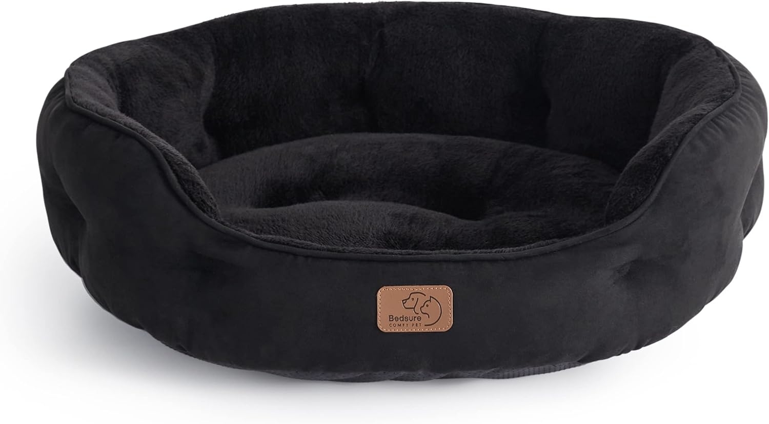 BEDSURE Katzenbett waschbar Katzen Bettchen - 63 x 53 x 20 cm Katzen Bett mit Zweiseitig Innenkissen Katzenschlafplatz für Katzen oder kleine Hunde, schwarz