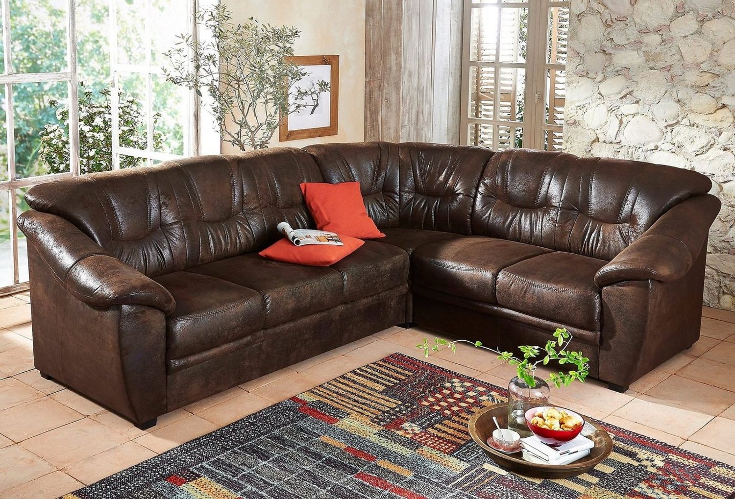 Home affaire Ecksofa Savona L-Form, mit Federkern