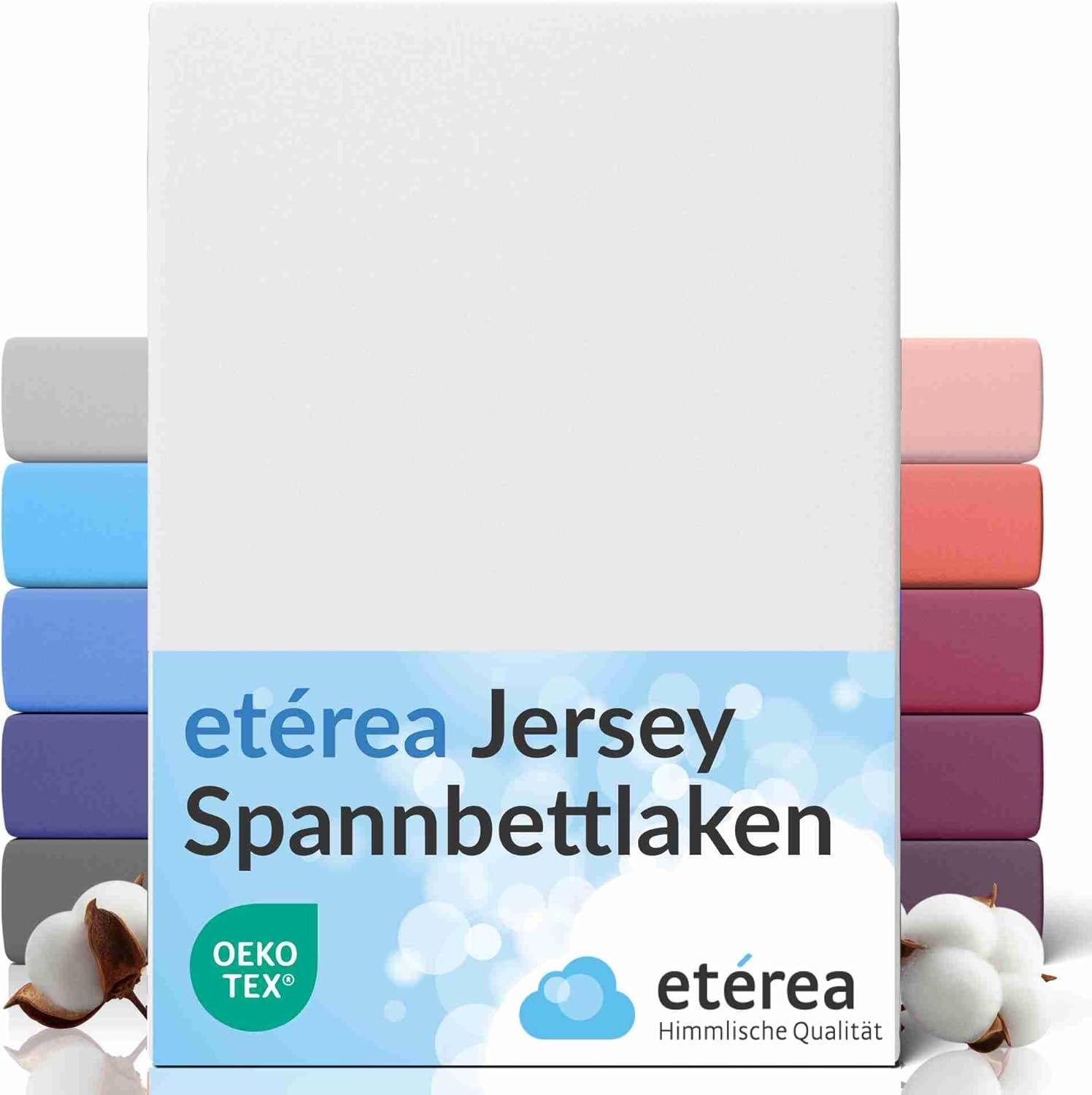 etérea Comfort Jersey Spannbettlaken Weiss 90x200 cm - 100x200 cm