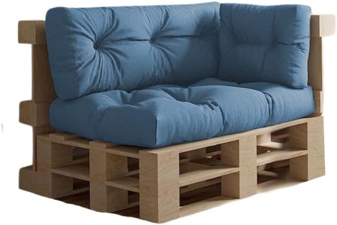 chilly pilley Palettenkissen Wasserdicht Palettenauflage Palettenpolster Palettenmöbel Gartenkissen Wasserfest Wasserabweisend viele Größen und Farben (3er Set Pastellblau)