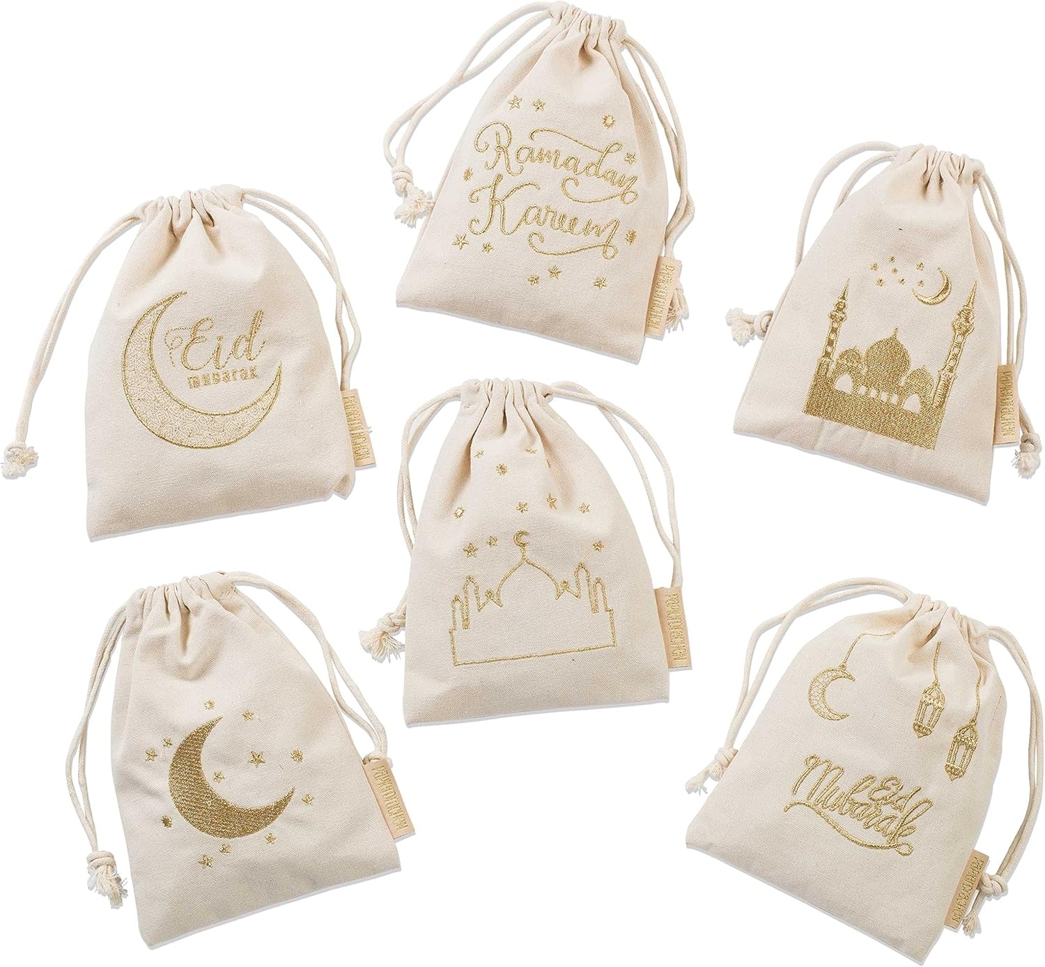 PAPIERDRACHEN Aufbewahrungstasche 6 Geschenksäckchen zu Ramadan - Set 1