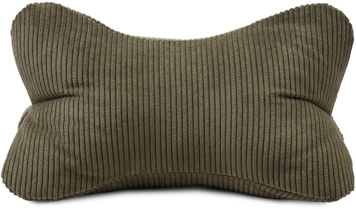 Gözze - Leseknochen Capri, Nackenkissen in Feincord-Optik, Lese- und Relaxkissen für Nacken und Rücken, 40 x 25 cm - Dunkelgrün