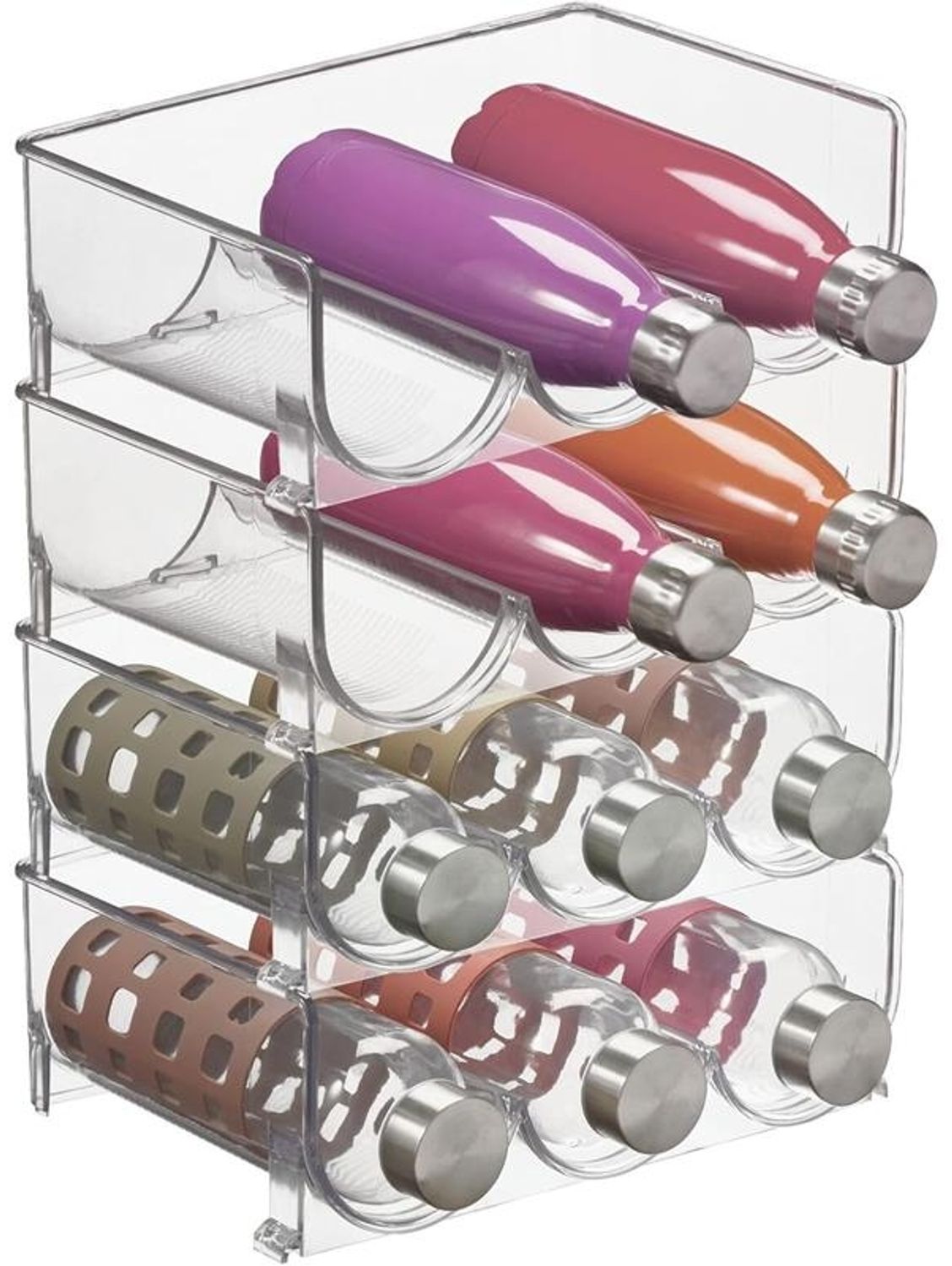 Flaschenständer Flaschenhalter Organizer Küche stapelbar mDesign transparant