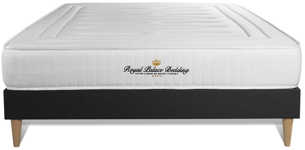 LANCASTER Matratze 180x200 cm + Bettgestell mit Lattenrost, H4, Taschenfedern und Memory-Schaum, Höhe: 22 cm, H4, Schwarz