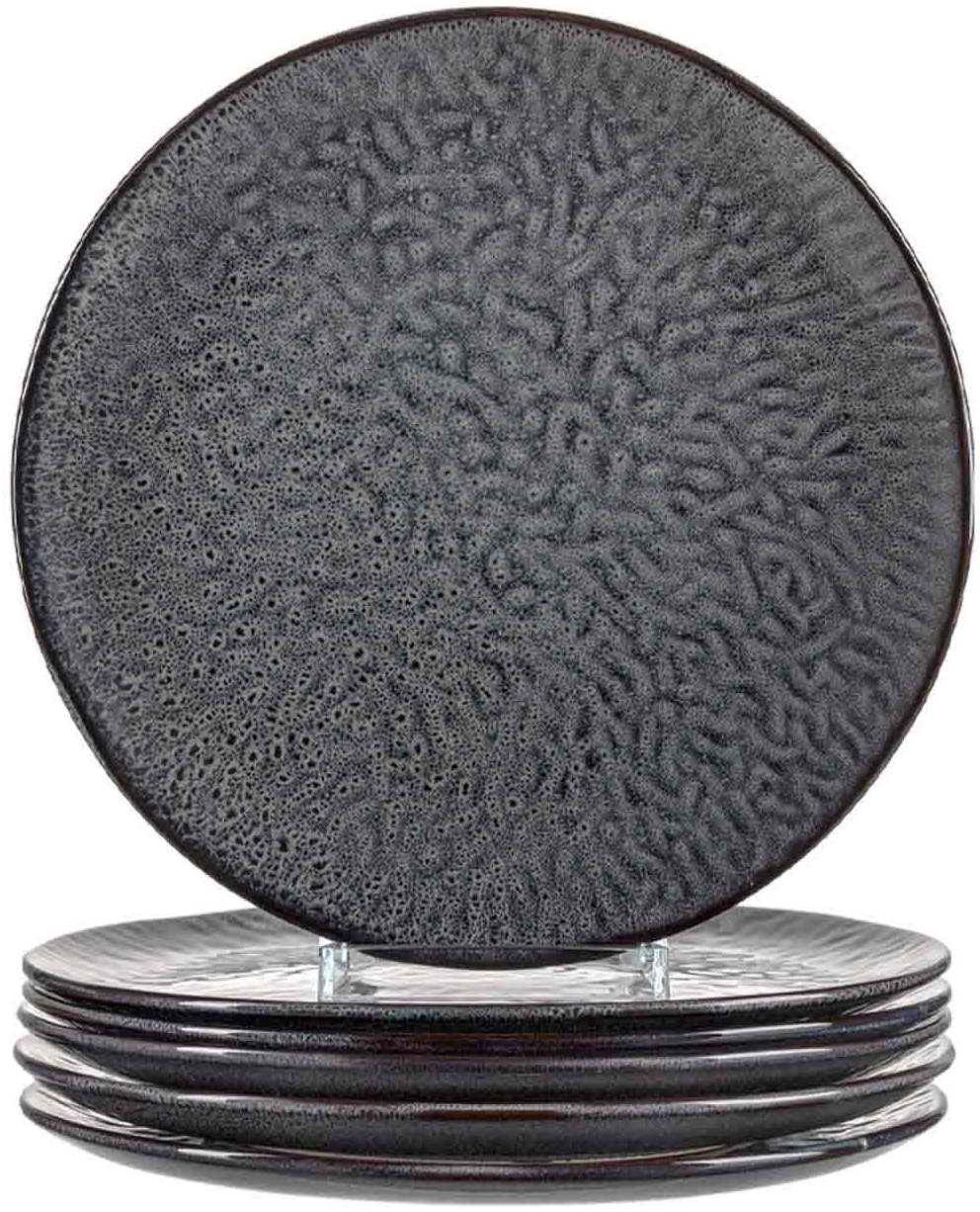 Leonardo MATERA Keramikteller 27 cm anthrazit 6er Set