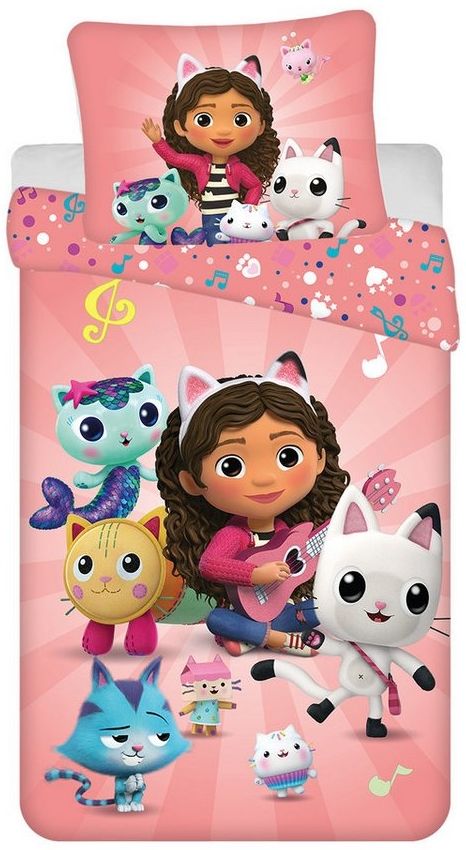 Gabby's Dollhouse Baumwolle Bettwäsche Bettbezug 140x200 cm & Kissenbezug 70x90 cm