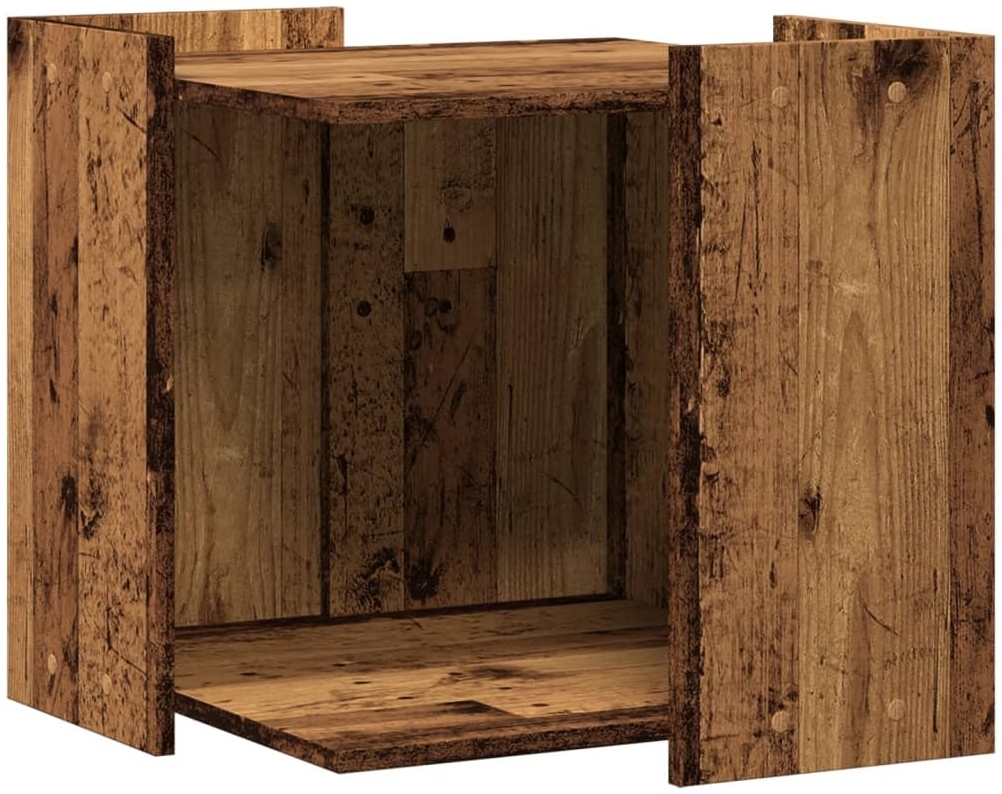 vidaXL Katzenklo Altholz-Optik 53x53x51 cm Holzwerkstoff 857758