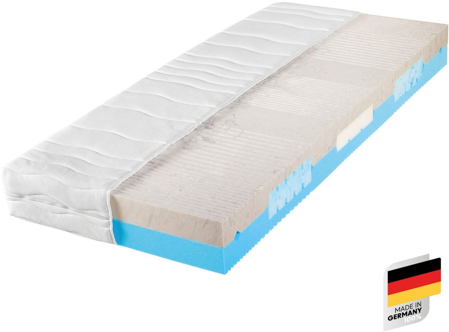 7-Zonen Matratze 2 Dreams Gelschaum, 2 Härtegrade, Made in Germany 100x200 H2