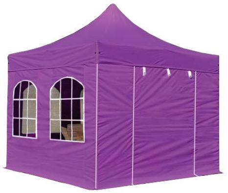Toolport Faltzelt 3x3 m mit Fenstern Toolport Faltpavillon Toolport ALU Pavillon Partyzelt in lila Polyester Faltpavillon