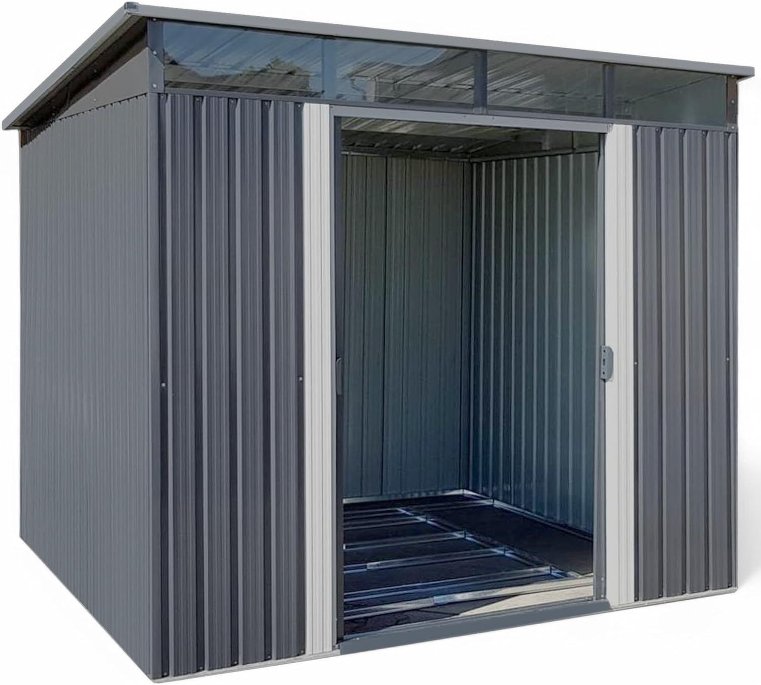 osoltus Metall Gerätehaus Pultdach Geräteschuppen 238cm x 238cm 5,6m²