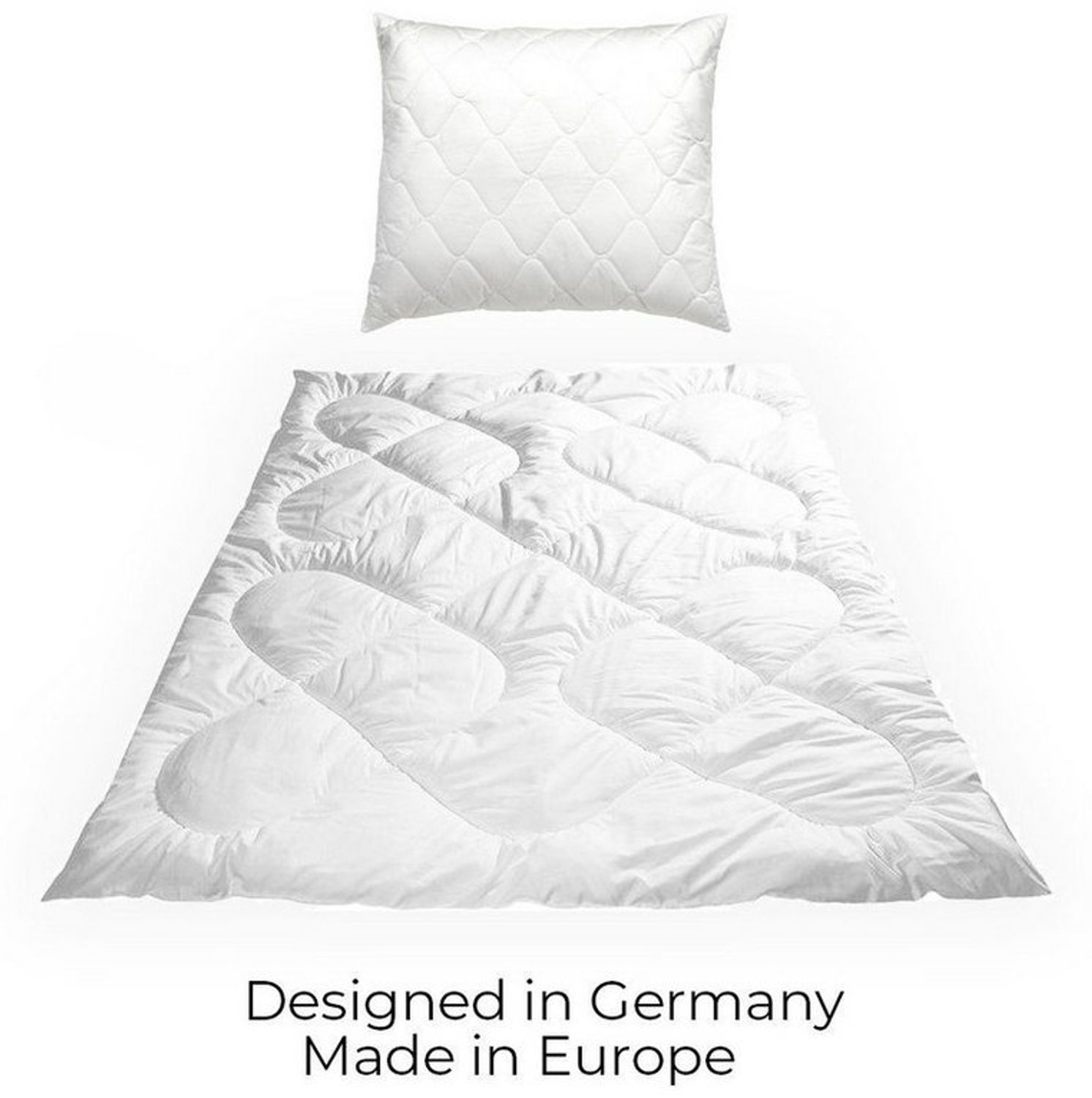 Welt der Träume Bettdecke + Kopfkissen Mikrofaser Bettdeckenset Set Bettdecke 135x200 und Kissen 80x80, Füllung: 100% Polyester, Bettdecke Steppdecke Schlafdecke Set Kissen und Bettdecke, 2 tlg.