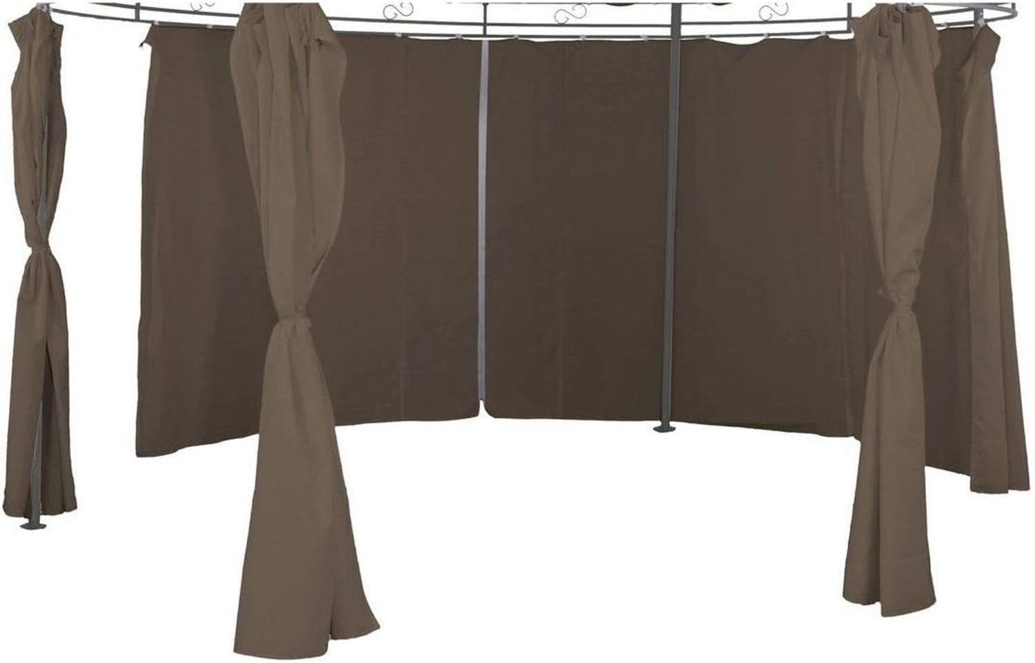 Seitenteil Pavillon rund ⌀3,5m wasserdicht Gartenpavillon Seitenwand Sichtschutz taupe