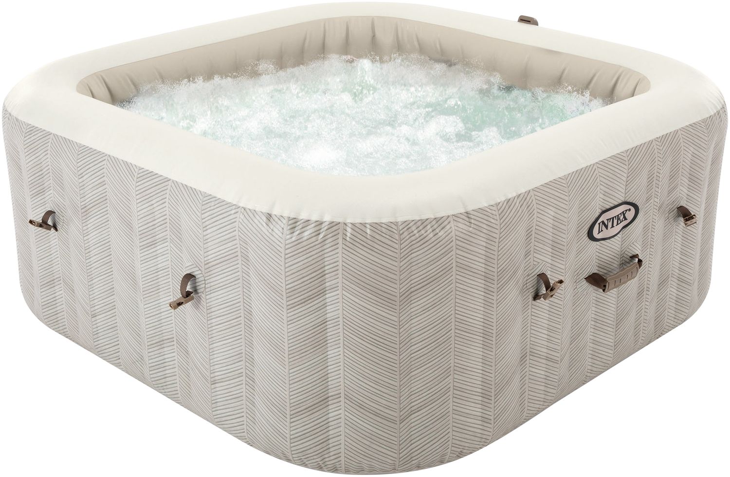 Intex 'PureSpa Chevron Deluxe Square' aufblasbarer Whirlpool, creme, Ø 239 x 71 cm