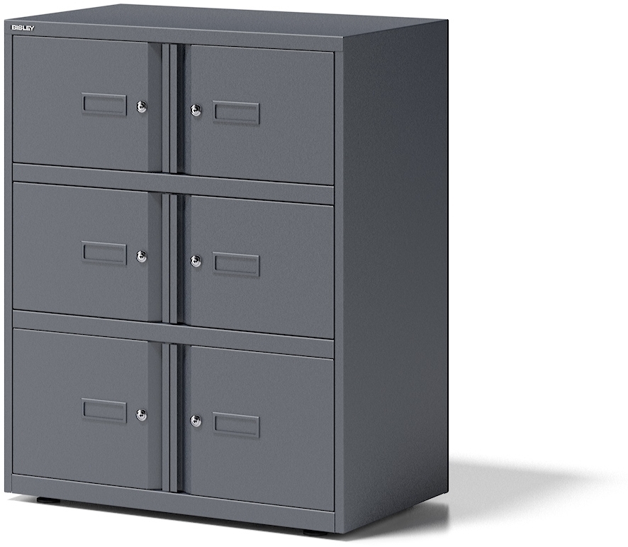 Office Lodge Essentials, 6 Türen: 4x H 267 & 2x H 304 mm, Farbe anthrazitgrau
