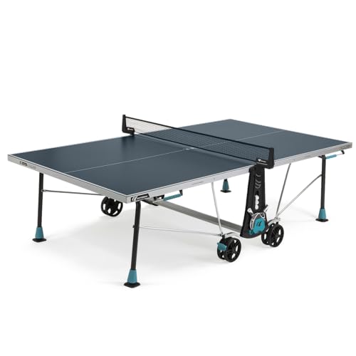 Cornilleau 300X Outdoor Tischtennisplatte, robuste Melaminharzplatte, höhenverstellbar, blau