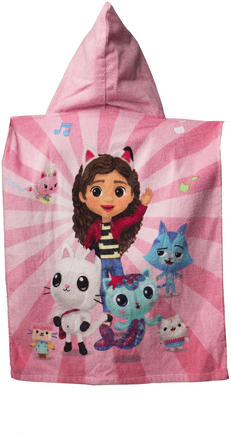 Gabby's Dollhouse Badeponcho für Kinder Hochwertiger Frottee aus 100 % Baumwolle