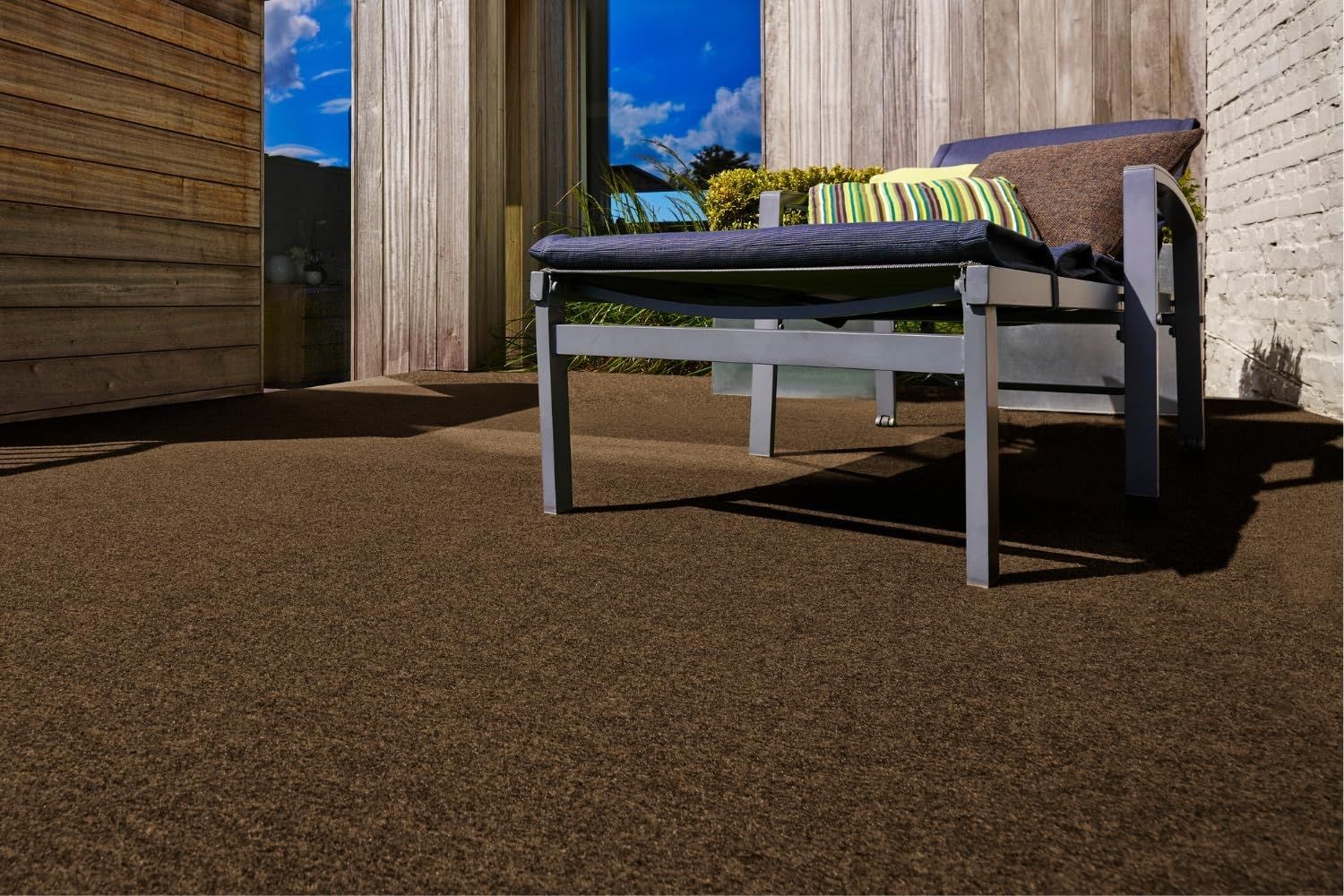 andiamo Kunstrasenteppich Field mit Noppen - Kunstrasen Outdoor zur Verwendung als Balkon Bodenbelag oder Outdoor Teppich - witterungsbeständig und zuschneidbar 400 x 300 cm Braun