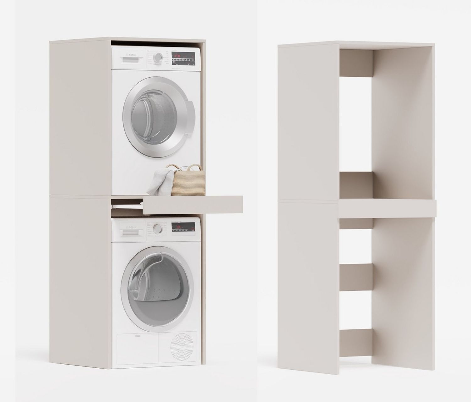 Platan Room Waschmaschinenumbauschrank Waschmaschinenschrank für Waschmaschine & Wäschetrockner Waschmaschine Trockner Schrank mit Ausziehbrett Überbauschrank