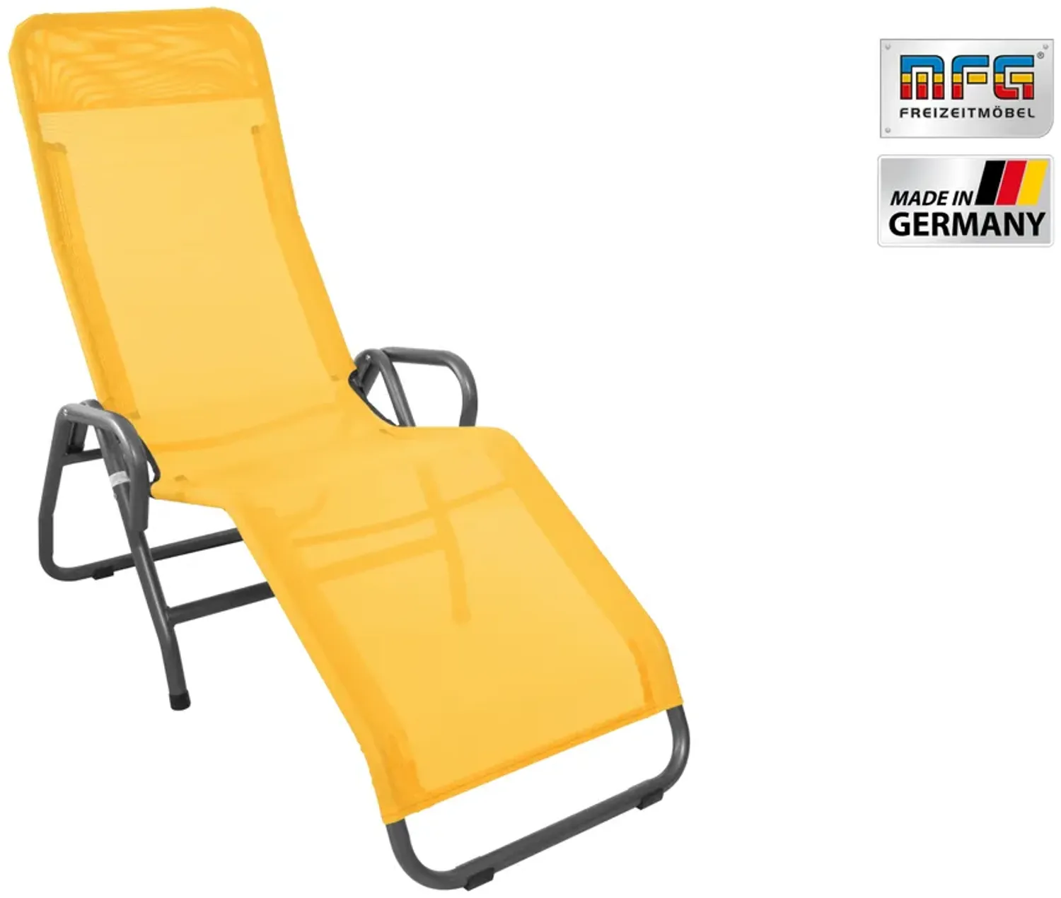 MFG 'Pool 3' Bäderliege klappbar, Textilbezug gelb, 190 x 55 cm