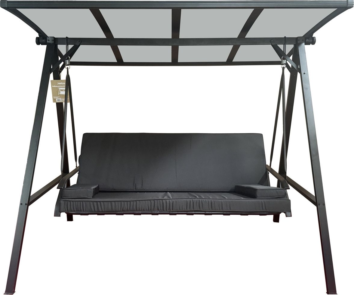 Primaster Hollywoodschaukel Madeira Stahl Gartenschaukel schwarz Sonnendach