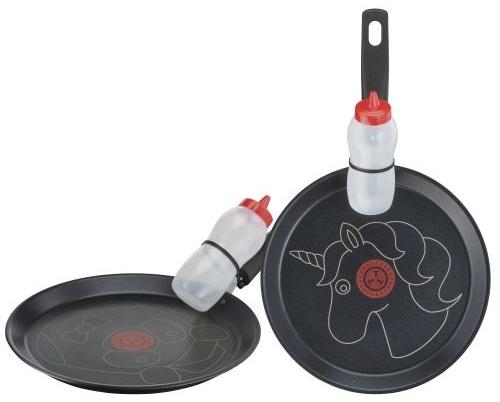 Tefal Creative Edition Einhorn Crepepfanne, 25 cm, induktionsgeeignet, mit Dosierflasche, Antihaftbeschichtung, für perfekte Pfannkuchen, Crepes und Pancakes, ideal für Kinder und kreative Köche