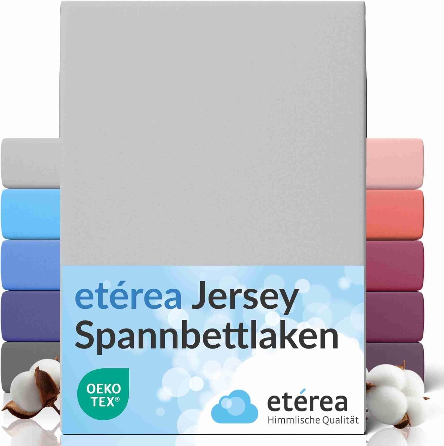 etérea Comfort Jersey Spannbettlaken Silber 140x200 cm - 160x200 cm