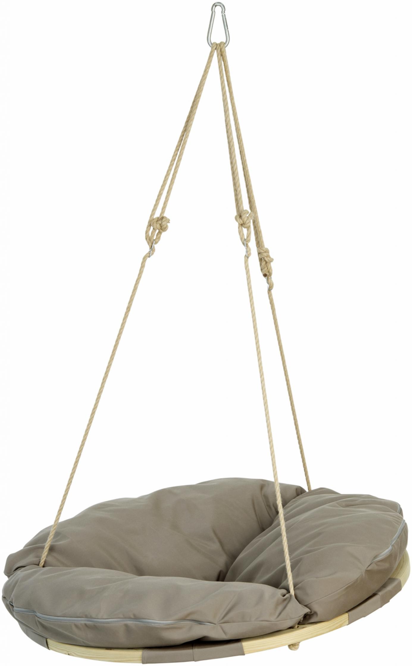 AMAZONAS Hängesessel Swing Nest Taupe mit weich gepolsterter Liegefläche und abnehmbarem Kissen
