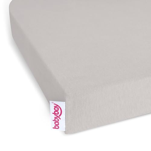 babybay Jersey Spannbetttuch Deluxe mit Membran passend für Modell Verlängerungsseite Original, Maxi, Midi und Boxspring, beige, 89x65 cm (1er Pack)