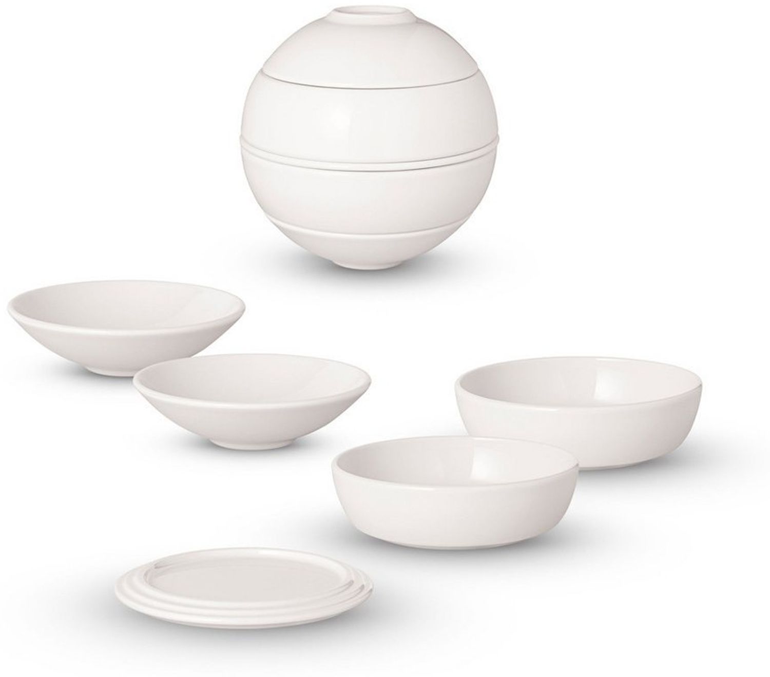 Villeroy & Boch 'La petite Boule' Signature Iconic Bowl-Set, Snacking-Set 5-tlg., Porzellan White