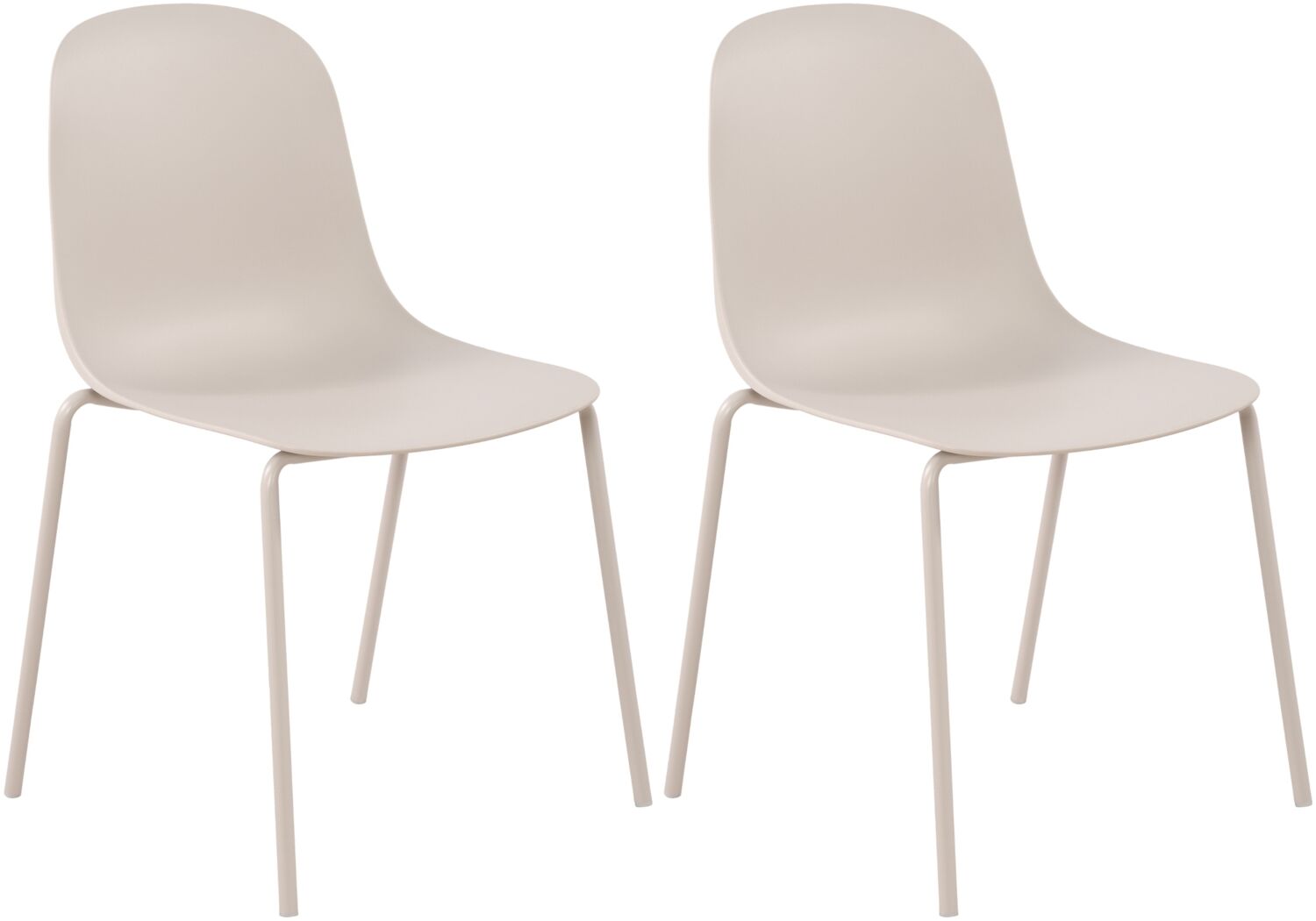 CLP 2er Set Stühle Hardin, stapelbare gartenstühle, wetterfest und UV-beständig,hellgrau