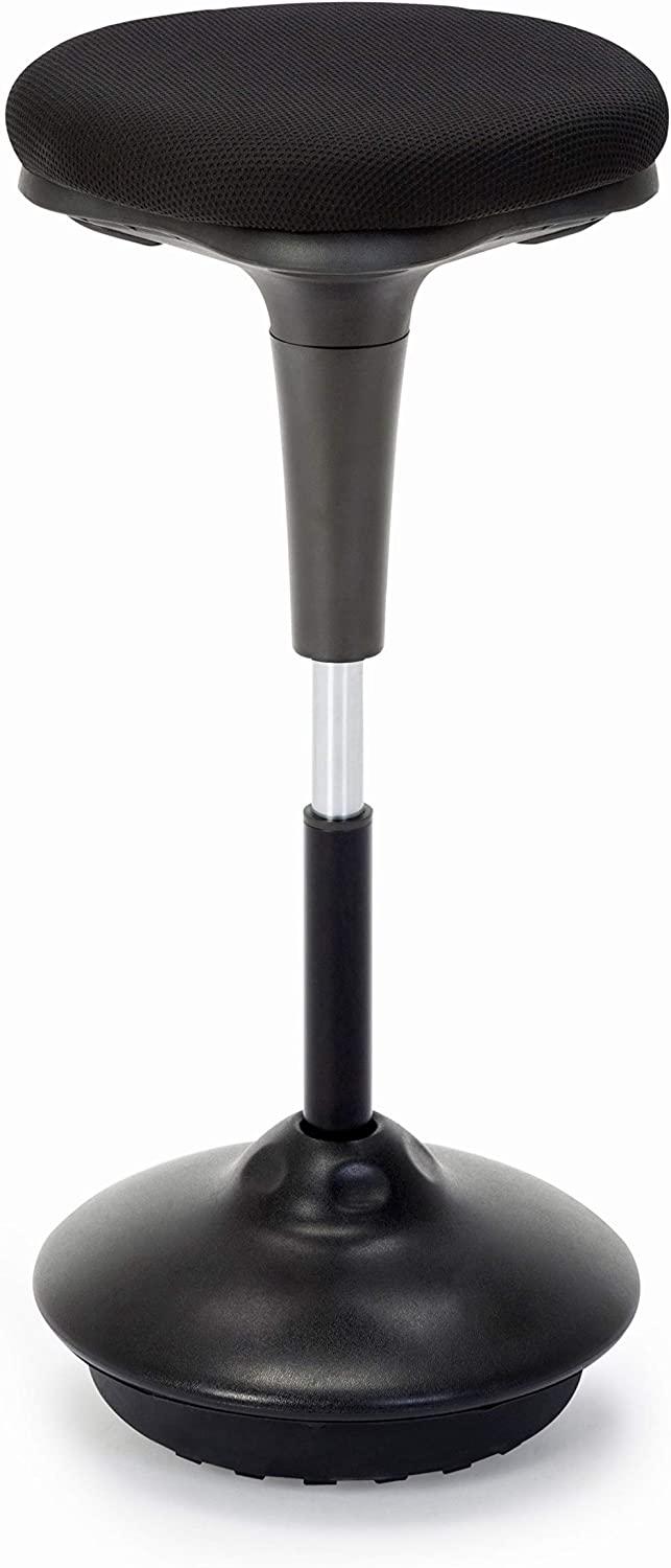 IntimaTe WM Heart Arbeitshocker, Bürohocker, Ergonomische Stehhilfe, Hoch verstellbar 360° drehbar Sitzhocker Drehhocker, Perfekt für Stehpult (Schwarz)