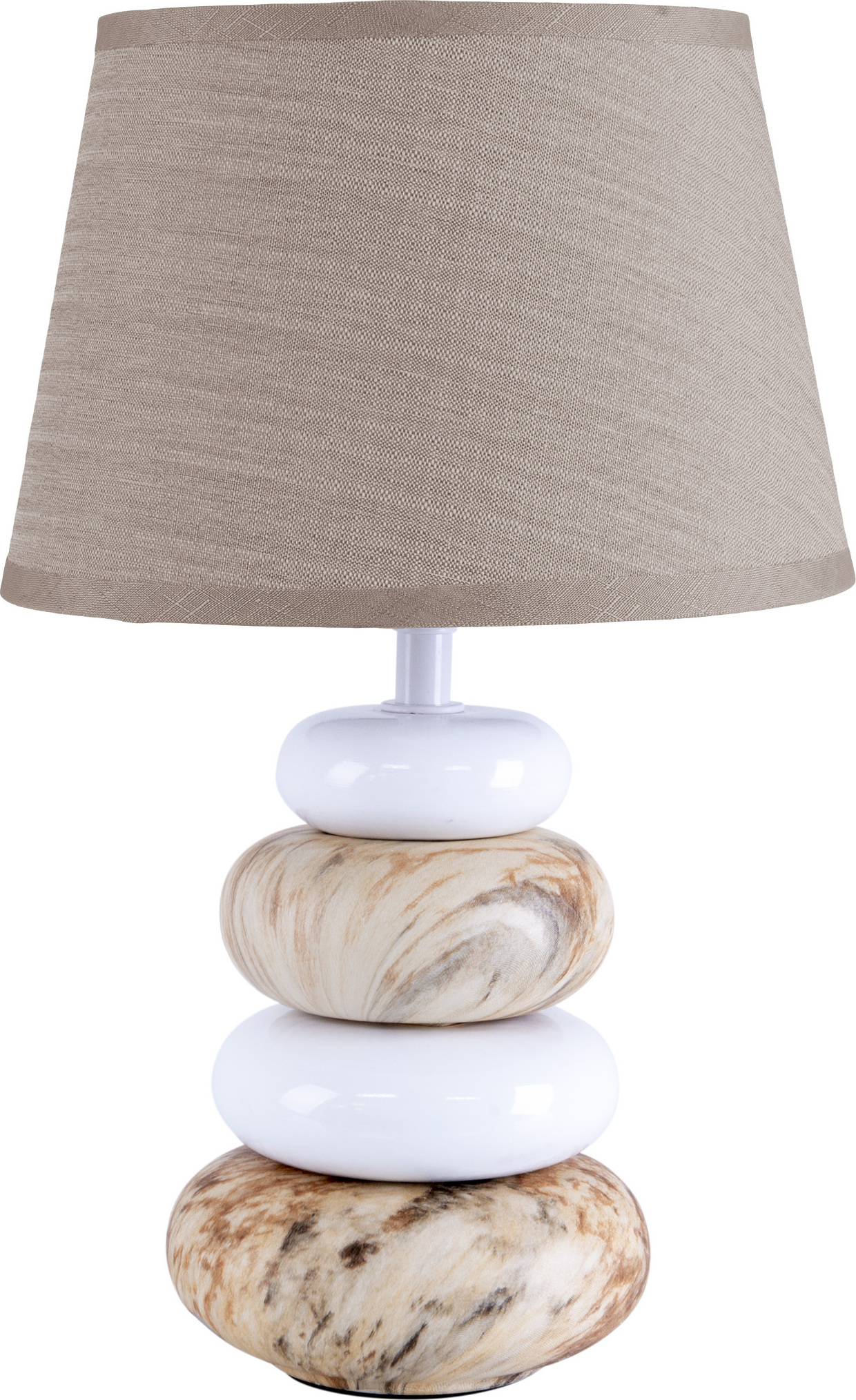 Näve Tischleuchte STONEY, Keramik Tischlampe in Braun mit E14-Fassung, 31 cm hoch, ideal für Esszimmer, Wohnzimmer, Büro oder Nachttisch