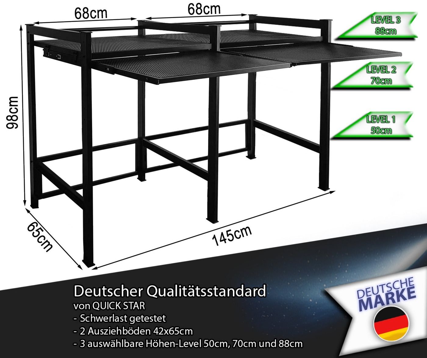 Quick Star Waschmaschinenumbauschrank Waschmaschinenregal mit / ohne Auszug Schublade