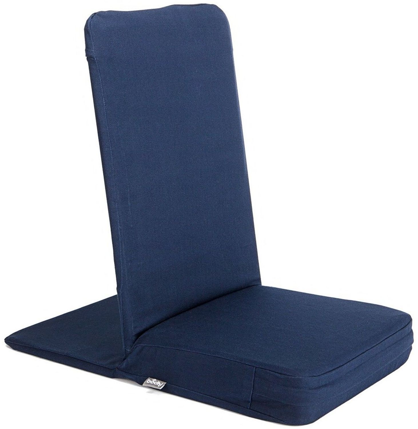 Bodhi Mandir Bodenstuhl | Meditationsstuhl mit dickem Sitzkissen | Komfortabler Bodensessel mit gepolsterter Rückenlehne | Waschbarer Bezug | Ideal für Freizeit, Yoga & Meditation (night blue)