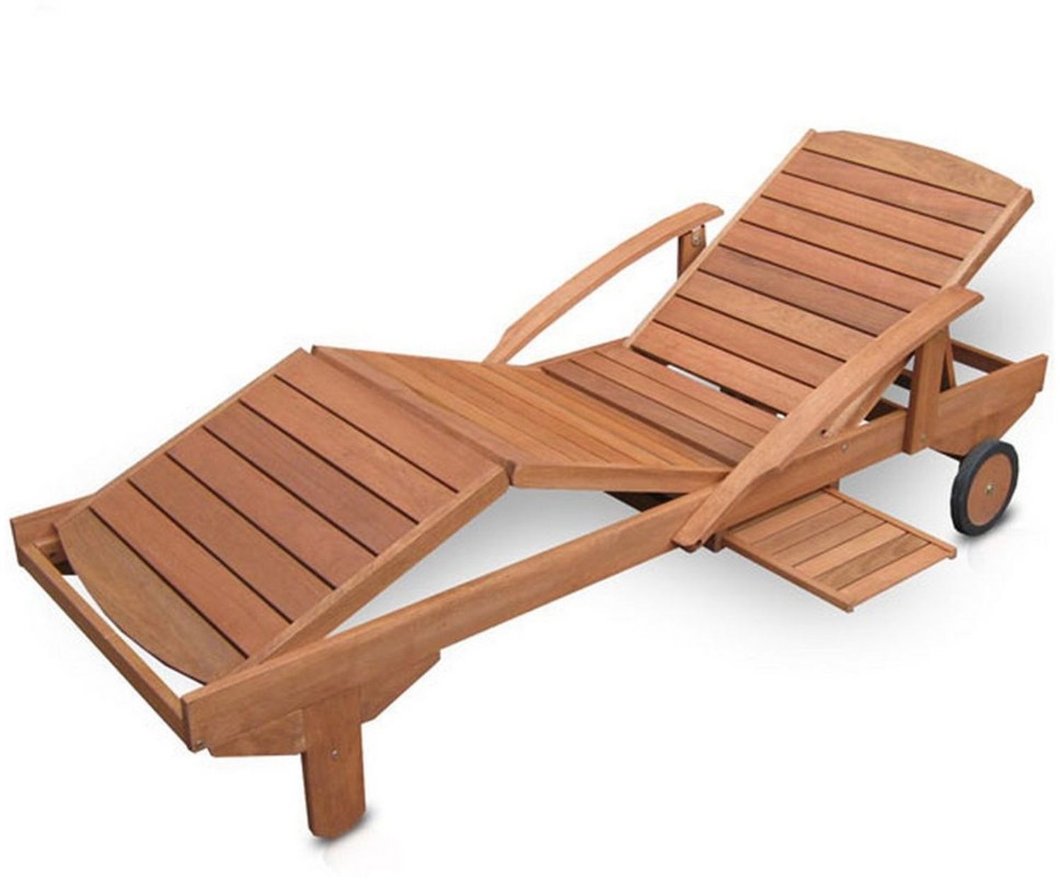 Hecht Gartenliege ERA Lounger, Meranti Holz, ausziehbarer Tisch, 4-fach Verstellung