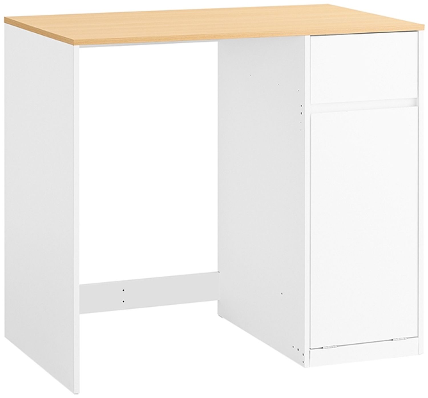 SoBuy BZR217-WN Wäscheschrank, Spanplatte, Melamin, Weiß, 100 x 90 x 60 cm