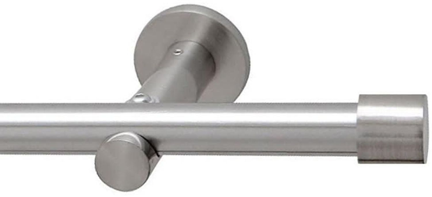 Garduna Gardinenstange 16mm / Edelstahl-Optik, 1-läufig, gebohrt, Metall