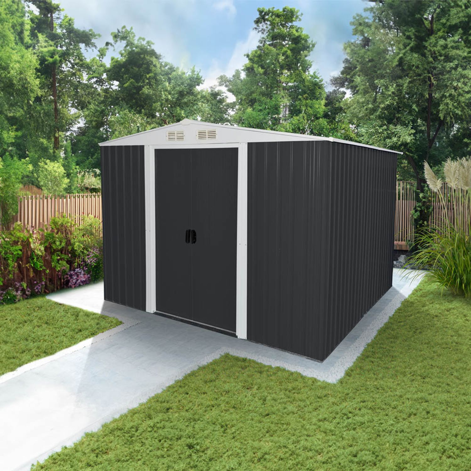 HOME DELUXE Geräteschuppen aus verzinktem Stahl BOHIO XL - 258 x 206 cm