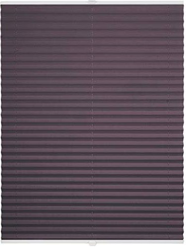 ondeco Plissee ohne Bohren mit Klemmträger, Sonnenschutz für Fenster innen, blickdicht, Faltrollo, Flieder, 80x130 cm